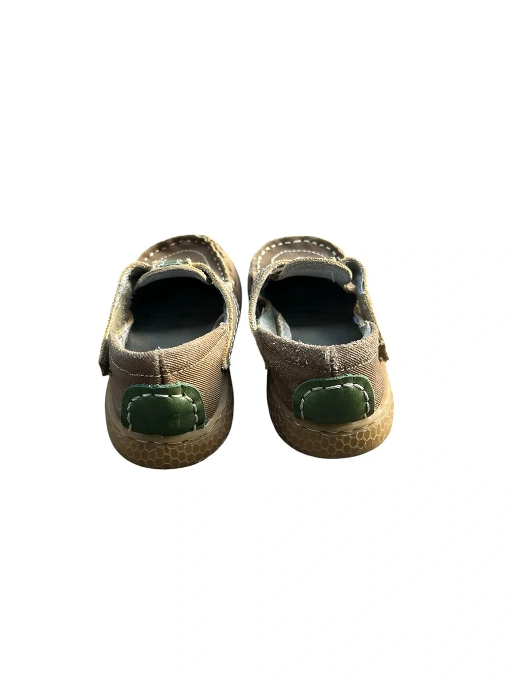 Livie & Luca Tan Moccasin Loafers with Velcro Strap Boys Shoes Size 7